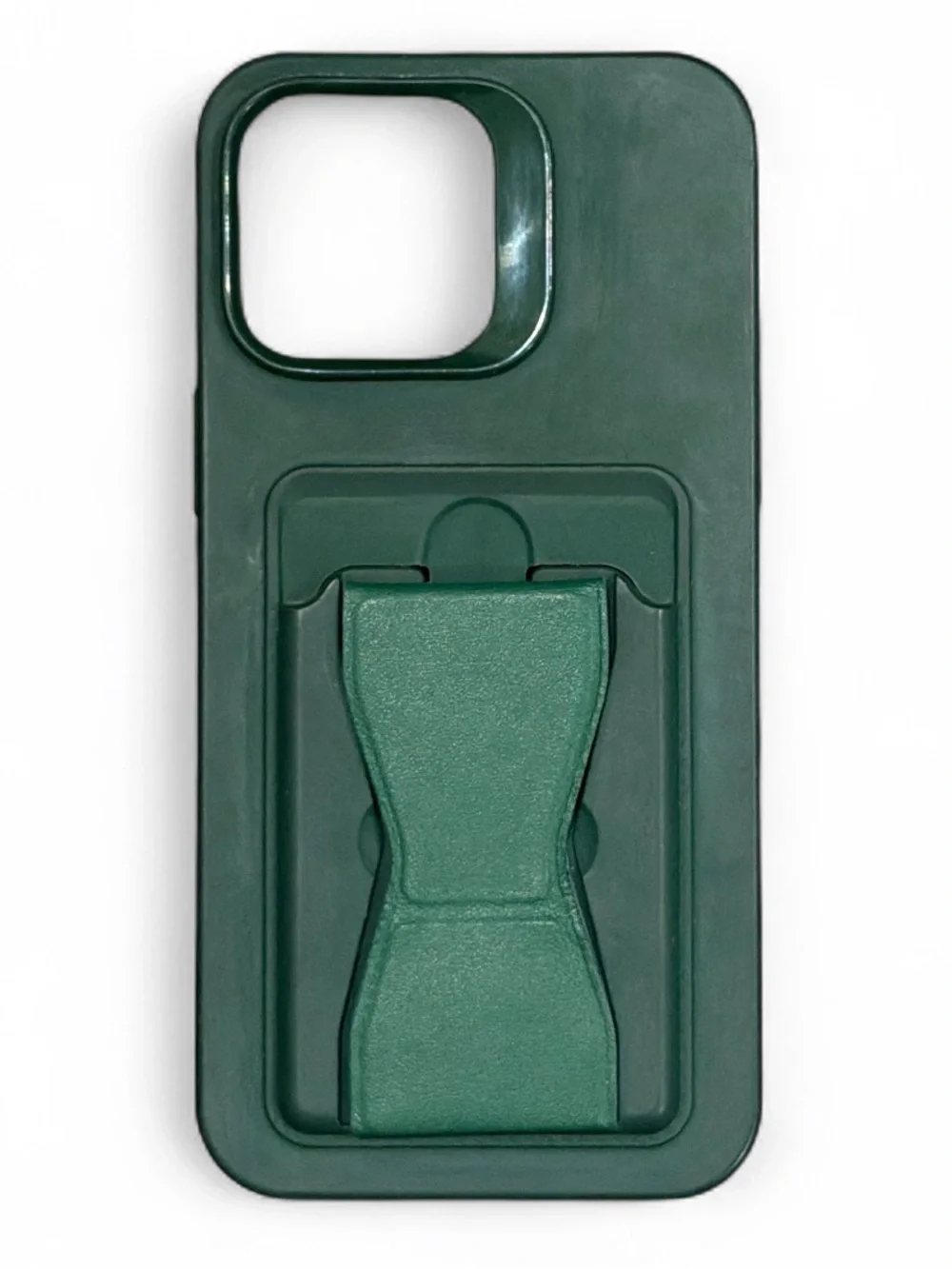 iPhone 14 Pro Max Green Phone Case with Card Holder & Built-In Stand